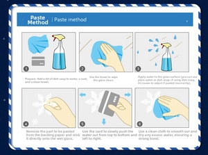 Step-by-step installation guide for Christmas static window stickers with snowflake patterns