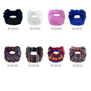 Bohemian wide elastic headbands in solid colors and African prints for sports and yoga