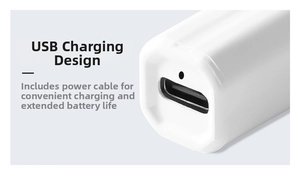 Close-up of USB Type-C charging port on a portable white mini handheld nail lamp