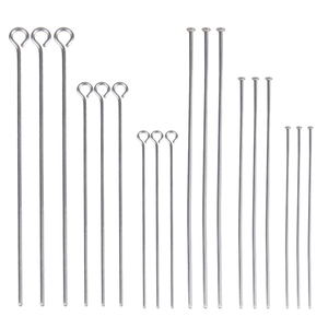 Stainless Steel Eye Pins And Flat Head Pins For DIY Jewelry Making Beading Craft Findings