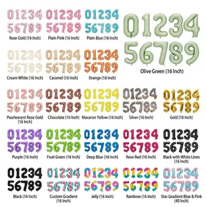 32-inch white aluminum foil number balloons from 0-9 for birthday party scene decoration