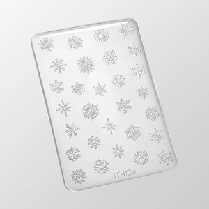 3D phototherapy nail silicone mold JT-028 with various snowflake patterns and textures