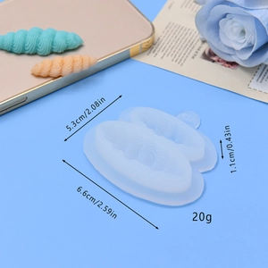 Silikonform in Muschelform zum DIY-Backen und Basteln mit Produktabmessungen