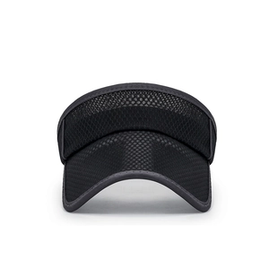 Visière de soleil noire unisexe en maille filet avec bord large pour le sport