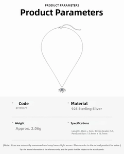 Detailed specifications for S925 sterling silver evil eye necklace with blue zircons