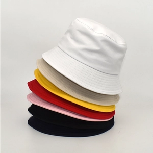 Set of minimalist cotton canvas sun hats in multiple colors for outdoor leisure protection