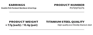 Detailed specifications of the titanium steel whale pendant necklace and earring set