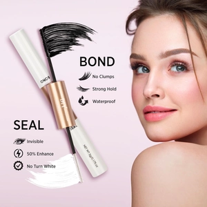Dual-ended eyelash bond and seal lash glue with applicator for DIY cluster lashes extension