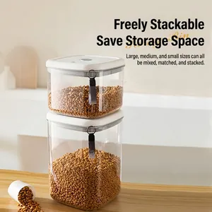 Automatic vacuum pet food storage containers in two sizes for moisture-proof sealing