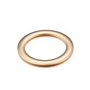Minimalist 18K gold plated stainless steel round ring pendant on a clean white background