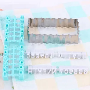 Kunststoff Alphabet Buchstabe Zahl Charakter Kuchen Stempel Set Fondant Keksform Beweglicher Typ DIY Backen Deko Werkzeug