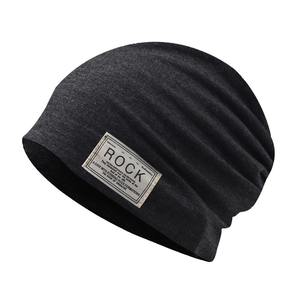 Berretto Invernale Caldo Unisex In Maglia Slouchy Berretto In Misto Cotone Cappello Con Etichetta Rock Per Abbigliamento Quotidiano Casual All'aperto