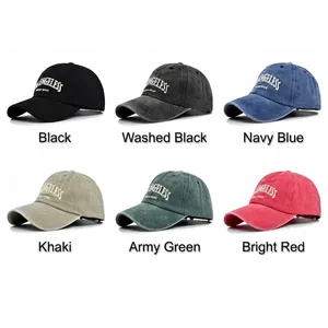 Classic Los Angeless embroidered baseball cap in six colors made of premium washed cotton