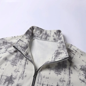 Camouflage-Sweatshirt für Herren mit Stehkragen, Reißverschluss und Tie-Dye-Muster