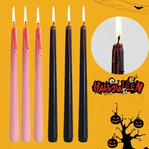 Halloween Bleeding Taper Candles Soy Wax Red Wax Tears Skull Shape Gothic Party Home Decor Spooky Atmosphere Ornaments