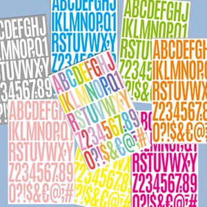 Bunte wasserfeste Alphabet- und Zahlenaufkleber-Sets für kreative DIY-Geschenkdekoration
