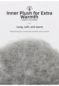 Macro detail of soft grey plush lining providing extra warmth for winter gloves