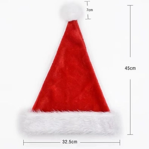 Detailed dimensions of the red plush Christmas hat with 45cm height and 32.5cm width specs