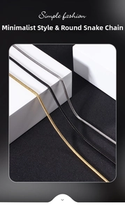 Detailed view of gold, silver, and black metal snake bone chains for jewelry making