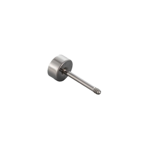 Single silver titanium steel screw back stud earring component with threaded rod design