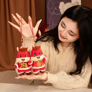 Adorable red zodiac horse plush keychain mascot for the Year of the Horse celebration