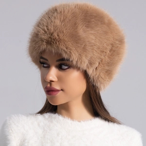 Stilvoller brauner Plüsch-Fischerhut für Damen für Wärme und Eleganz im Winter