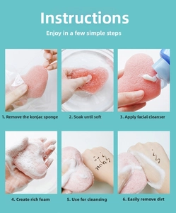 Six-step guide for using pink heart konjac facial sponge for deep cleansing