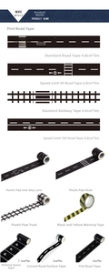 Detail of DIY road and railway track washi tape designs for kids toy car stickers