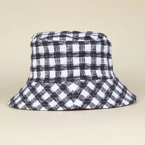 Chapeau bob classique à damier noir et blanc avec motif à carreaux artistique