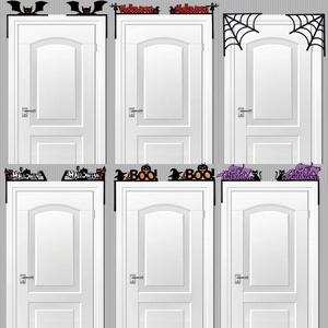 Décorations d'angle de porte Halloween avec chauves-souris à paillettes et toiles d'araignées