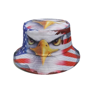 Cappello Da Pescatore Poliestere Bandiera Americana Aquila Stampa Protezione Solare Outdoor Streetwear Unisex