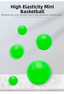 Close-up of bright green high-elastic mini basketballs with a dynamic motion effect