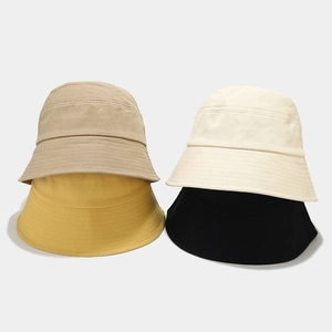 Cotton Canvas Bucket Hat Sun Protection UV Protection Simple Solid Color Summer Outdoor Travel Sun Hat For Women Men