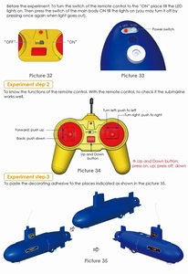 Detailed English instruction manual for wireless remote control submarine science toy