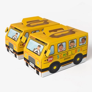 School Bus Candy Box Yellow Cardboard Gift Packaging With Handle For Back To School Graduation Party Favors Creative