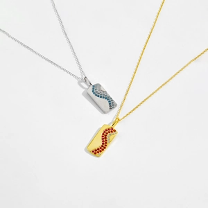 Elegant S925 sterling silver necklaces in gold and silver with colorful crystal pendants