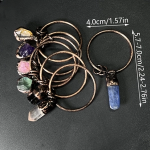 Set di anelli boho in pietre naturali grezze con finitura in bronzo antico
