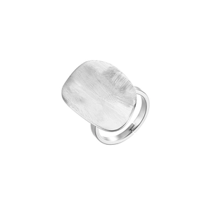 French vintage irregular silver ring with brushed matte texture and open design for women