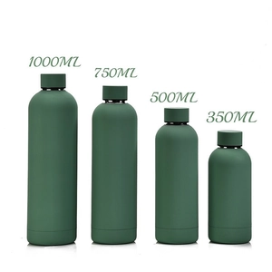 Matte forest green stainless steel insulated bottles in 1000ml, 750ml, 500ml and 350ml sizes