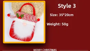 Detail view of Faceless Santa gift bag with white beard and 35x20cm dimensions