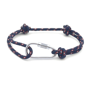 Bracciale In Corda Intrecciata Con Chiusura A Moschettone In Lega Bracciale Paracord Regolabile Uomo Donna Stile Sportivo Outdoor