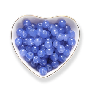 Perline di vetro rotonde blu da 8mm traslucide per la creazione di gioielli fai-da-te