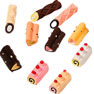 Rouleaux de dessert en résine chocolat fraise pour accessoires de coque de téléphone DIY