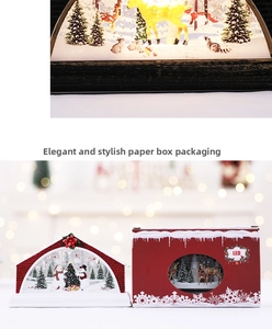 Detailed LED Christmas light box with snowman design and red gift box packaging