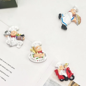 3D-Kühlschrankmagnete aus Harz mit Kochmotiven wie Brot, Pasta und Lieferroller