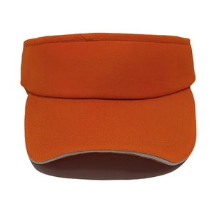 Bright orange sun visor cap with reflective strip detail for outdoor running and sports