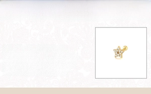 Detail view of 925 sterling silver star stud earring with cubic zircon inlay and specifications