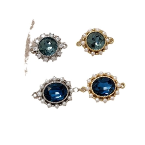 18k gold plated pendant base with zircon and pearl for DIY jewelry making sets