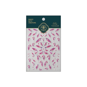 Adesivi per unghie 3D ali laser rosa M-272 con effetto sfumato olografico lucido