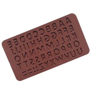 Moule en silicone marron avec lettres A-Z et symboles pour chocolat et pâtisserie